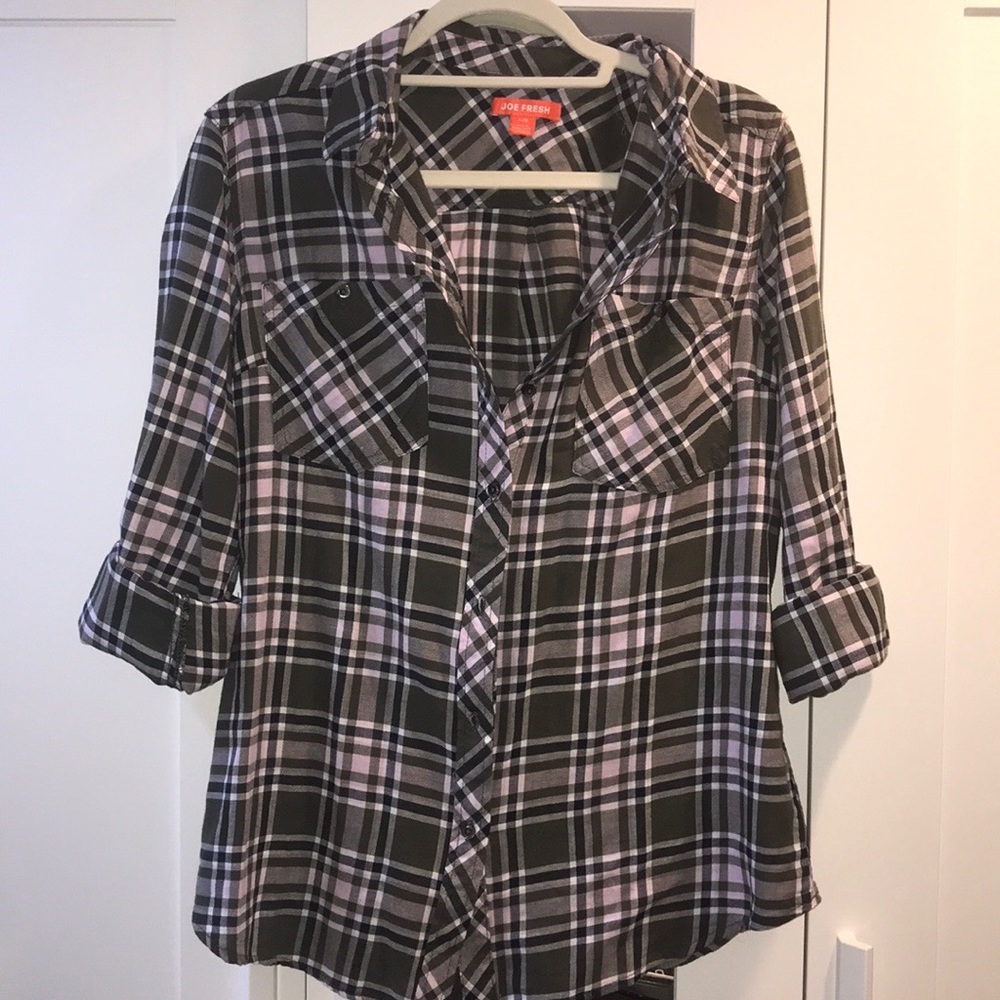 NWOT Plaid Button Down Long Sleeve